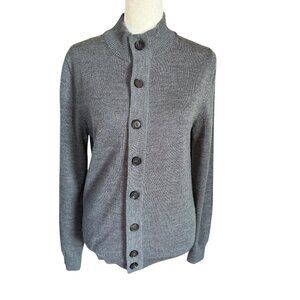 Suitsupply XS gray long sleeve button down wool sweater women's